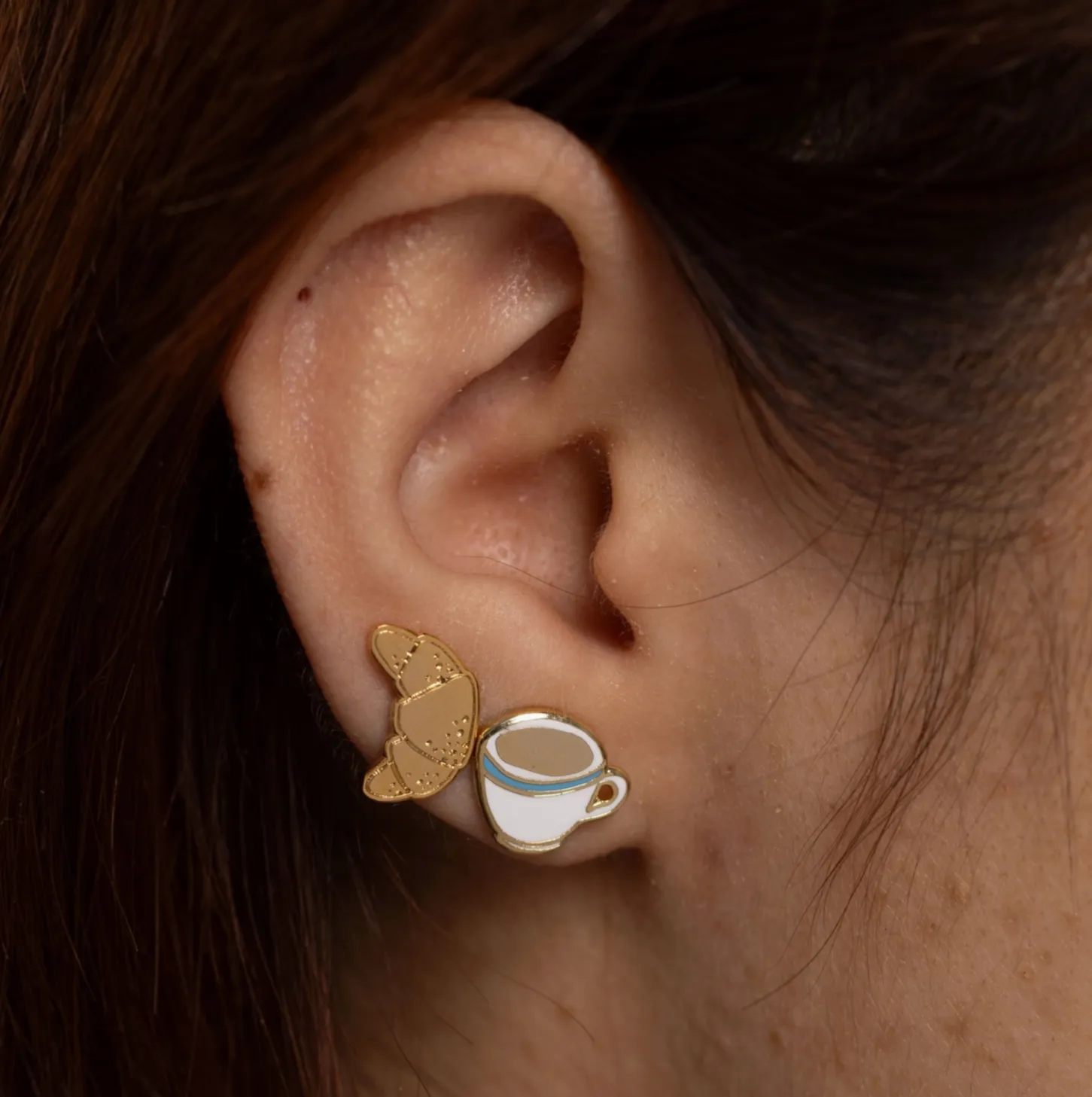 Coffee   Croissant Earrings