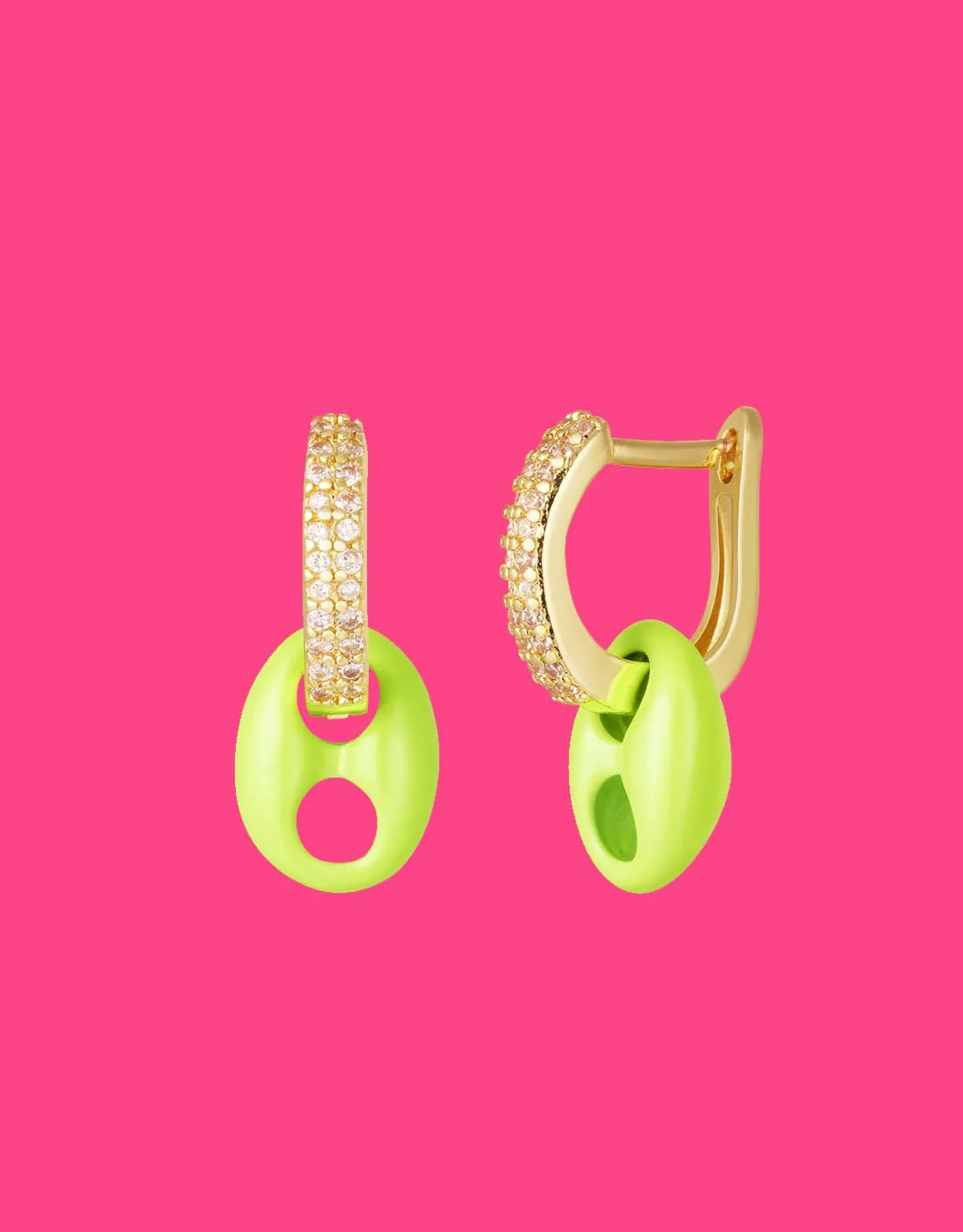 Colorful anchor link earrings