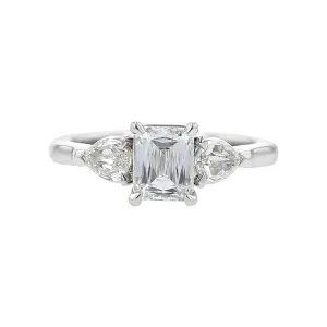 Crisscut Emerald-cut 3-Stone Engagement Ring