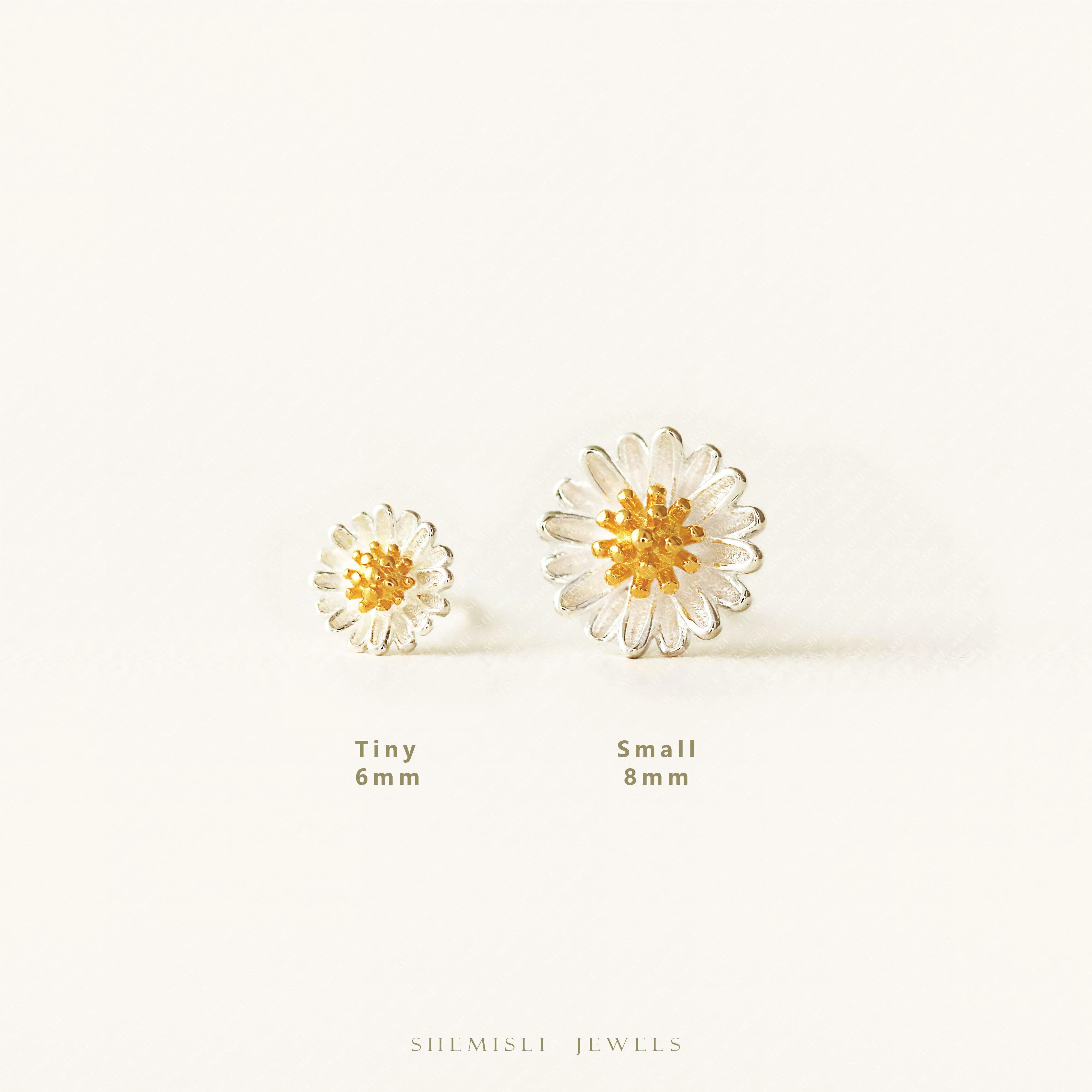 Daisy Flower Stud Earrings, Silver SHEMISLI - SS117, SS118