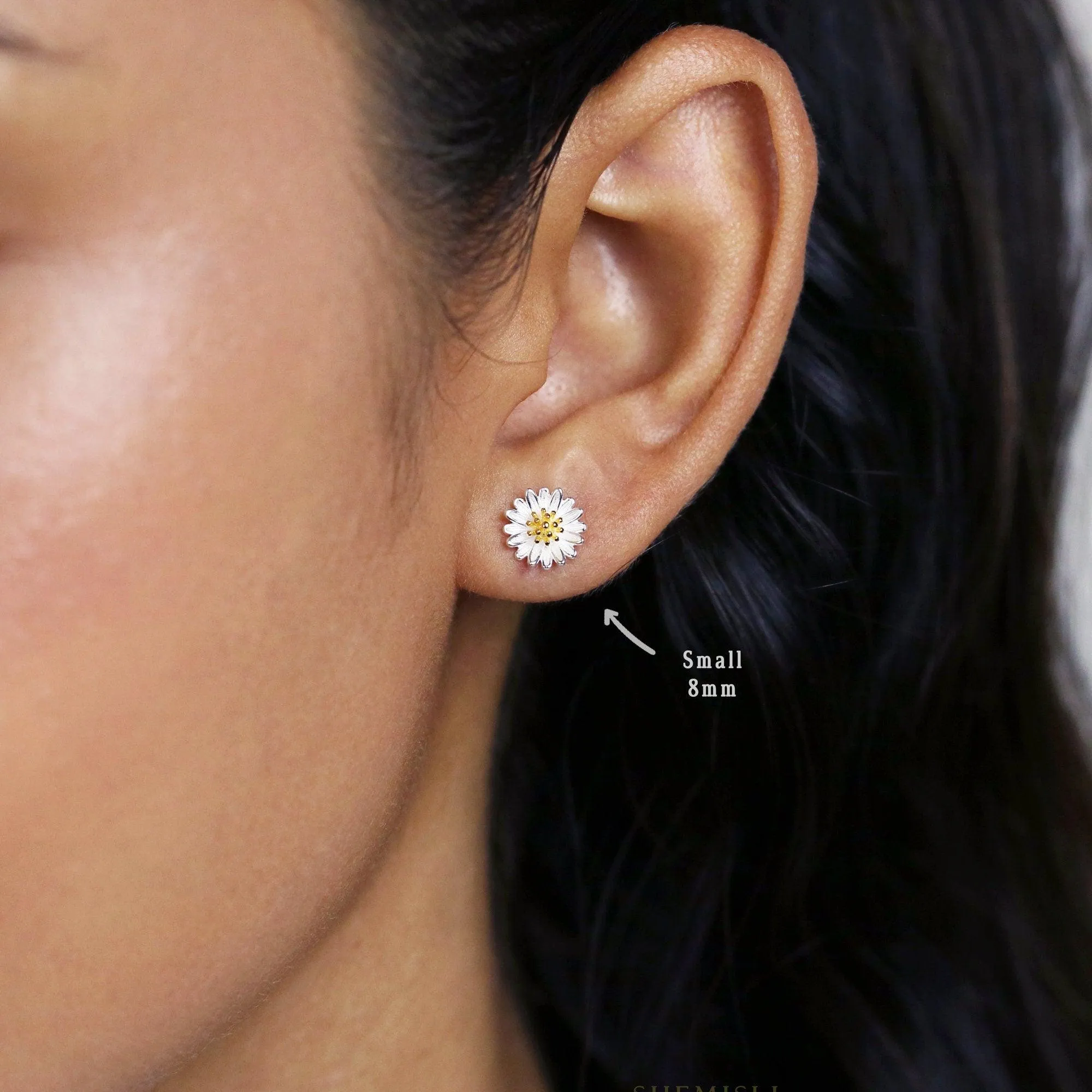 Daisy Flower Stud Earrings, Silver SHEMISLI - SS117, SS118