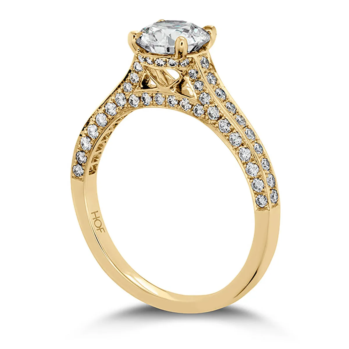 Diamond Engagement Ring with Intensive Band