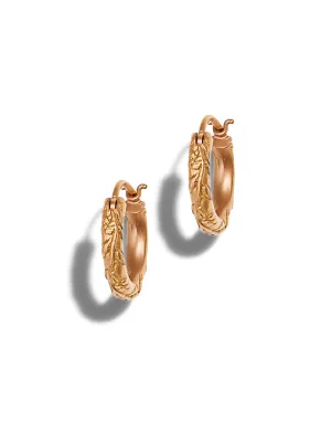 Dogwood Rose Gold Hoop Earrings