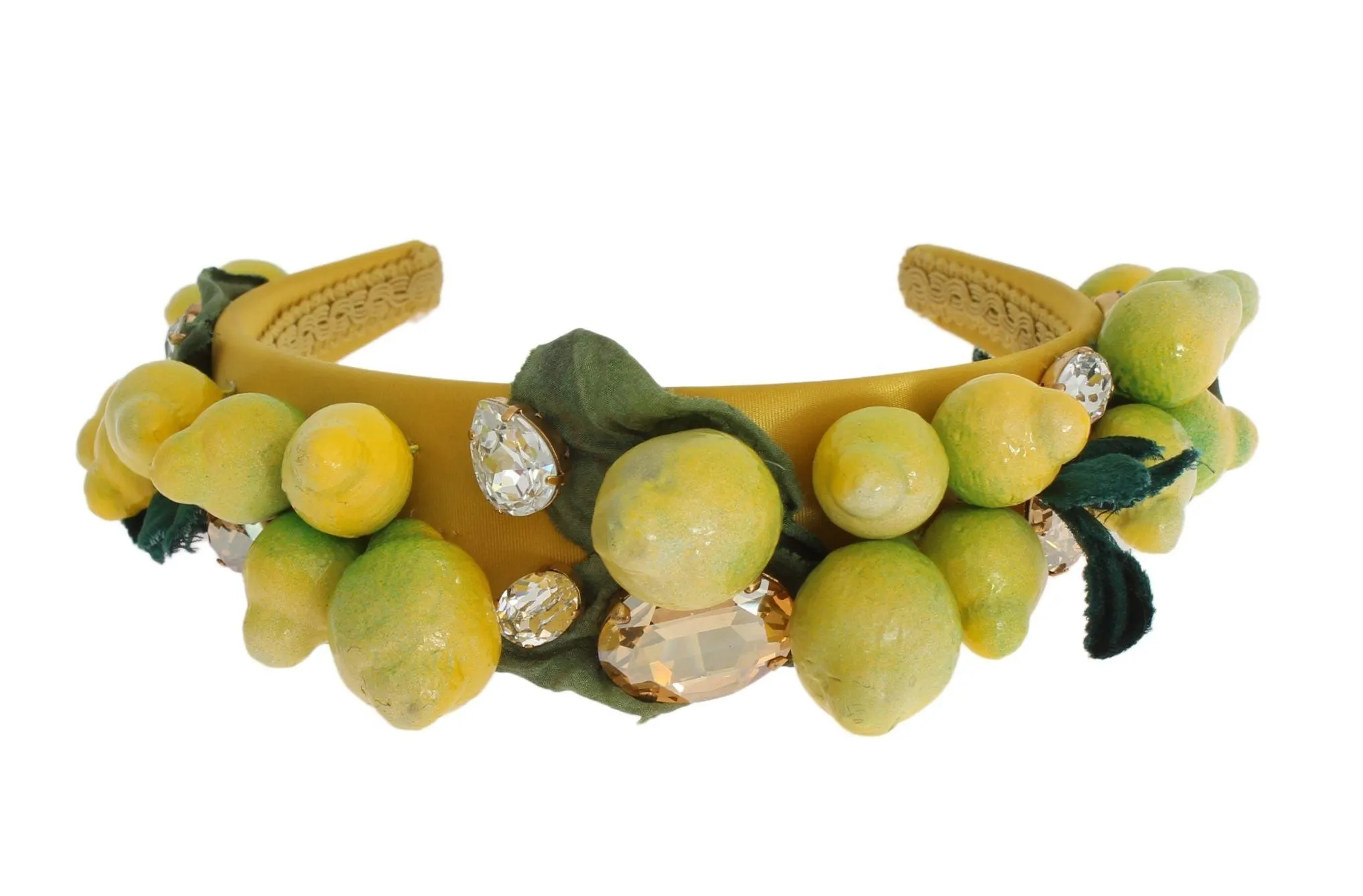 Dolce & Gabbana Yellow Lemons Sicily Crystal Diadem Tiara Headband