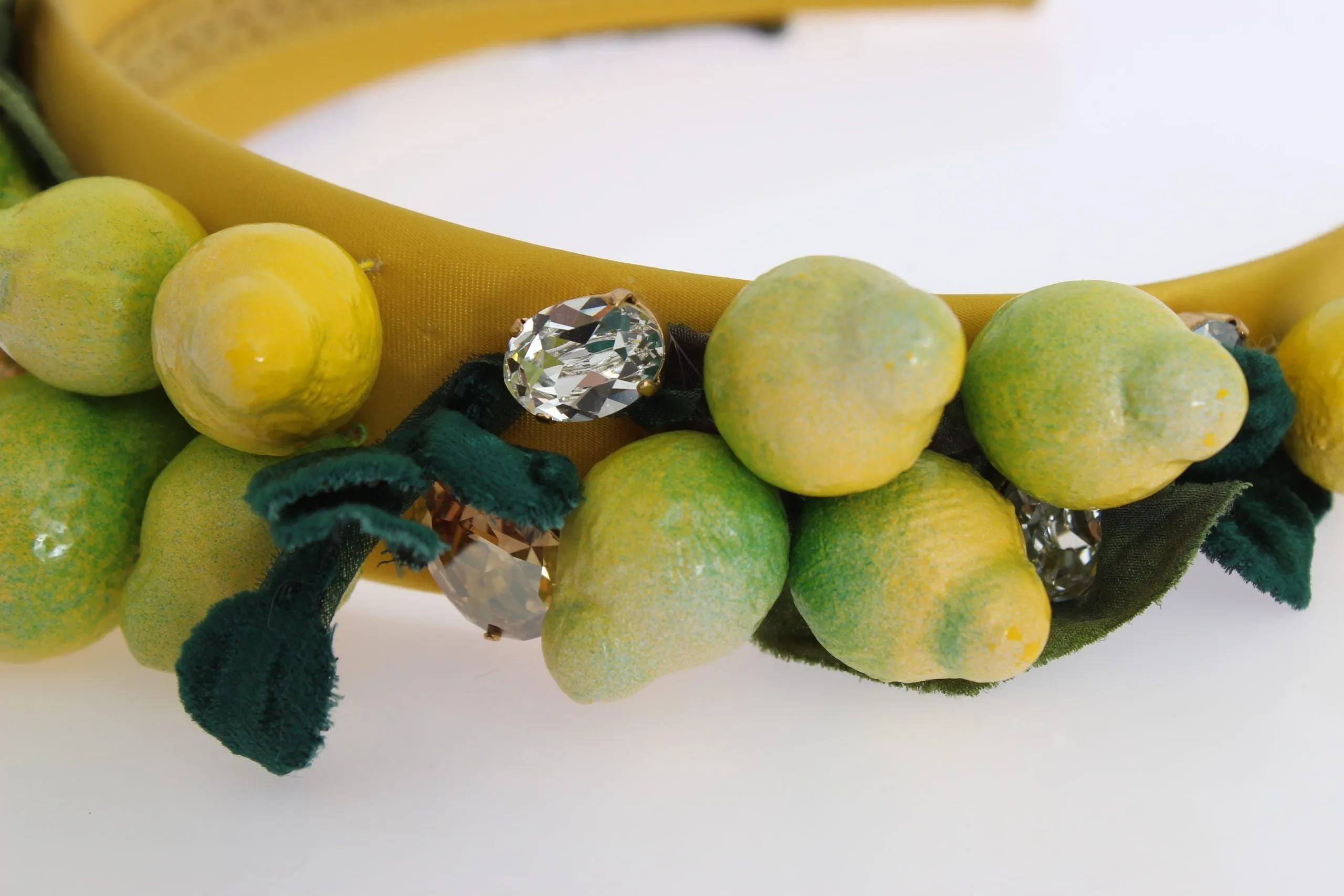 Dolce & Gabbana Yellow Lemons Sicily Crystal Diadem Tiara Headband