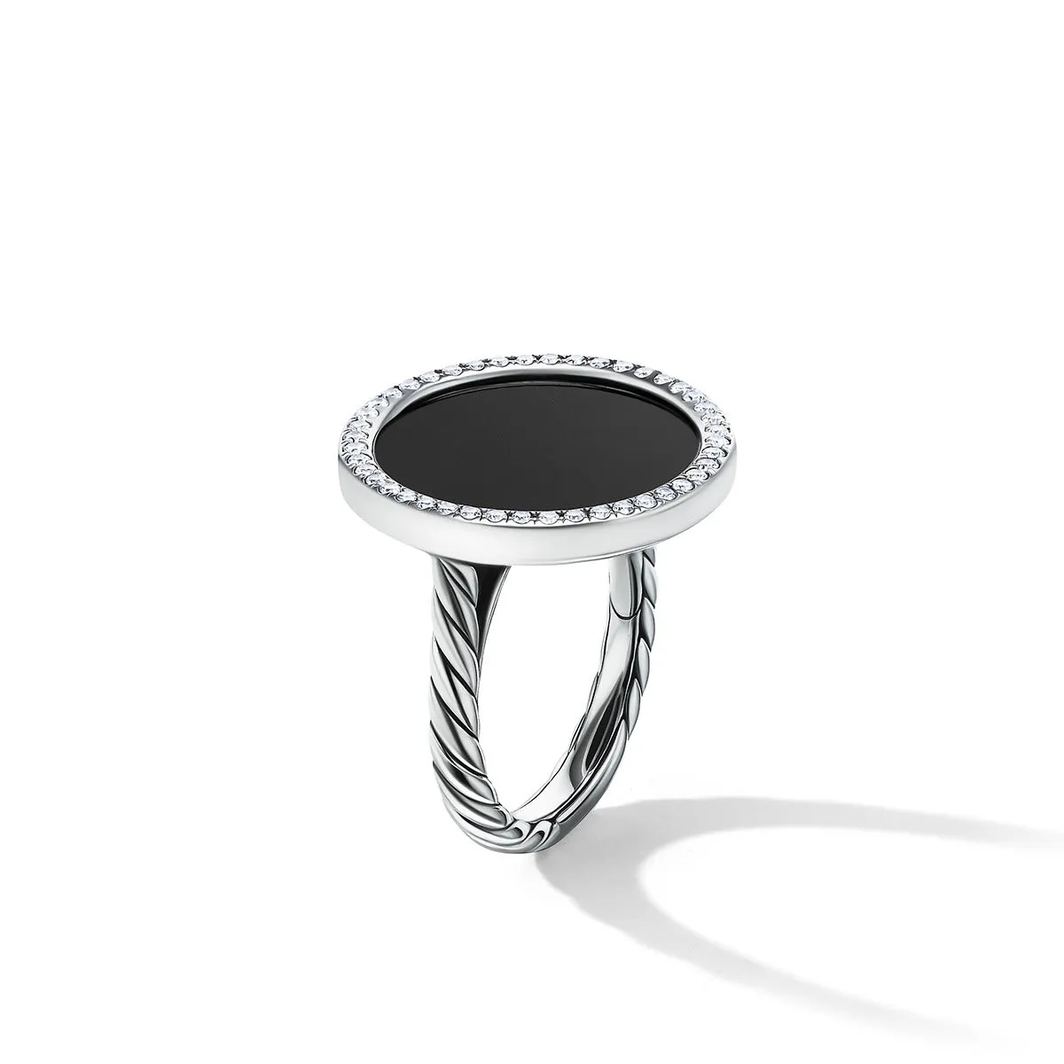 DY Elements Ring with Black Onyx and Pave Diamonds