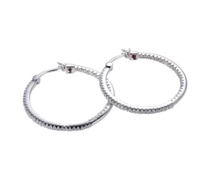 ELLE Silver CZ Medium Hoop Earrings (SI2721)