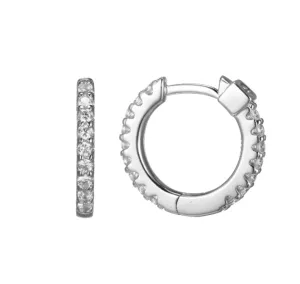 ELLE Sterling Silver "Stardust" CZ Hoop Earrings 15mm (SI5116)