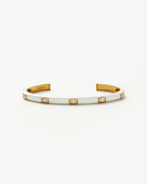 Enamel & Stone Cuff Bracelet