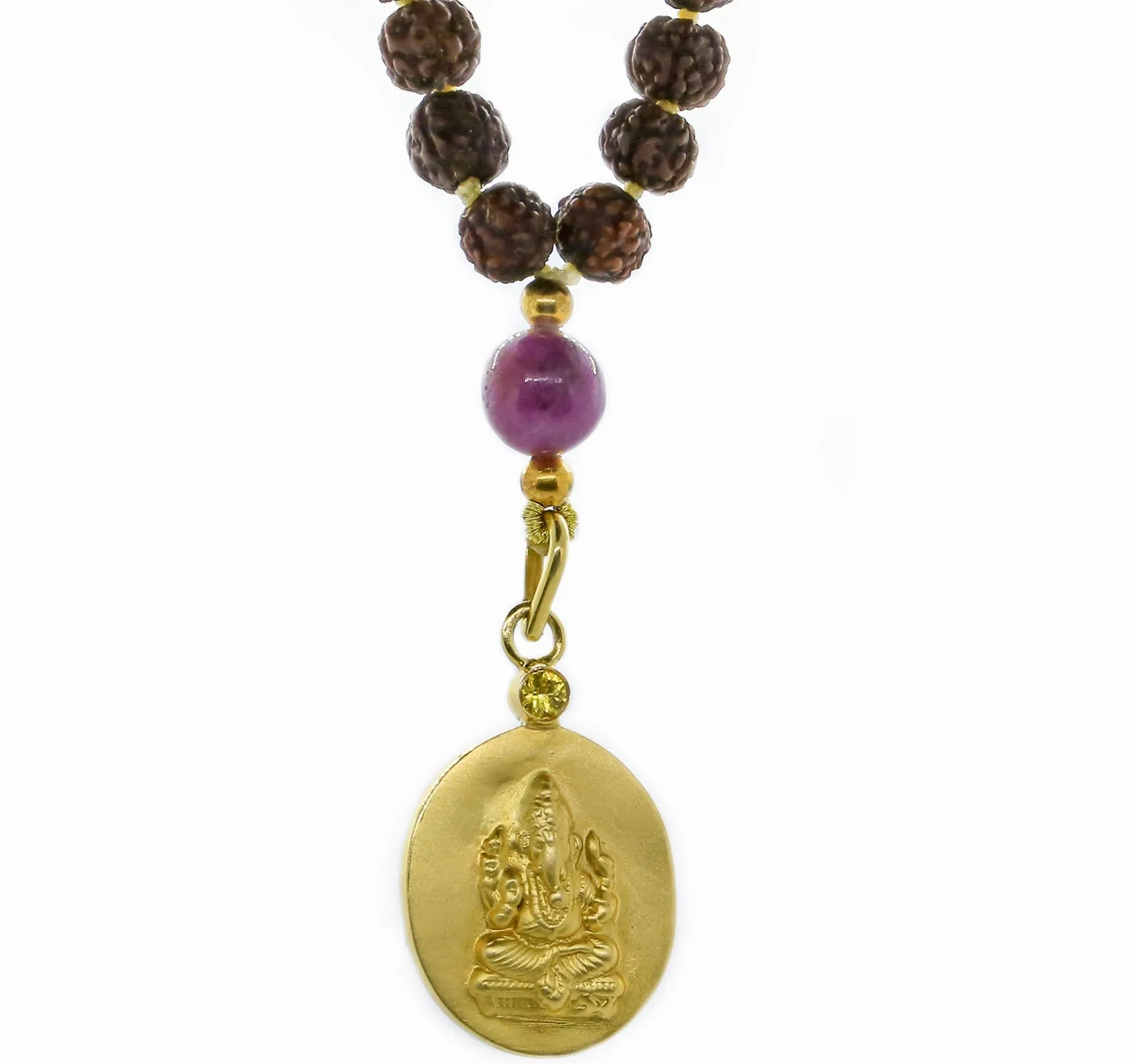 Ganesha Istha Devata Japa Mala with Ruby Counterbeads