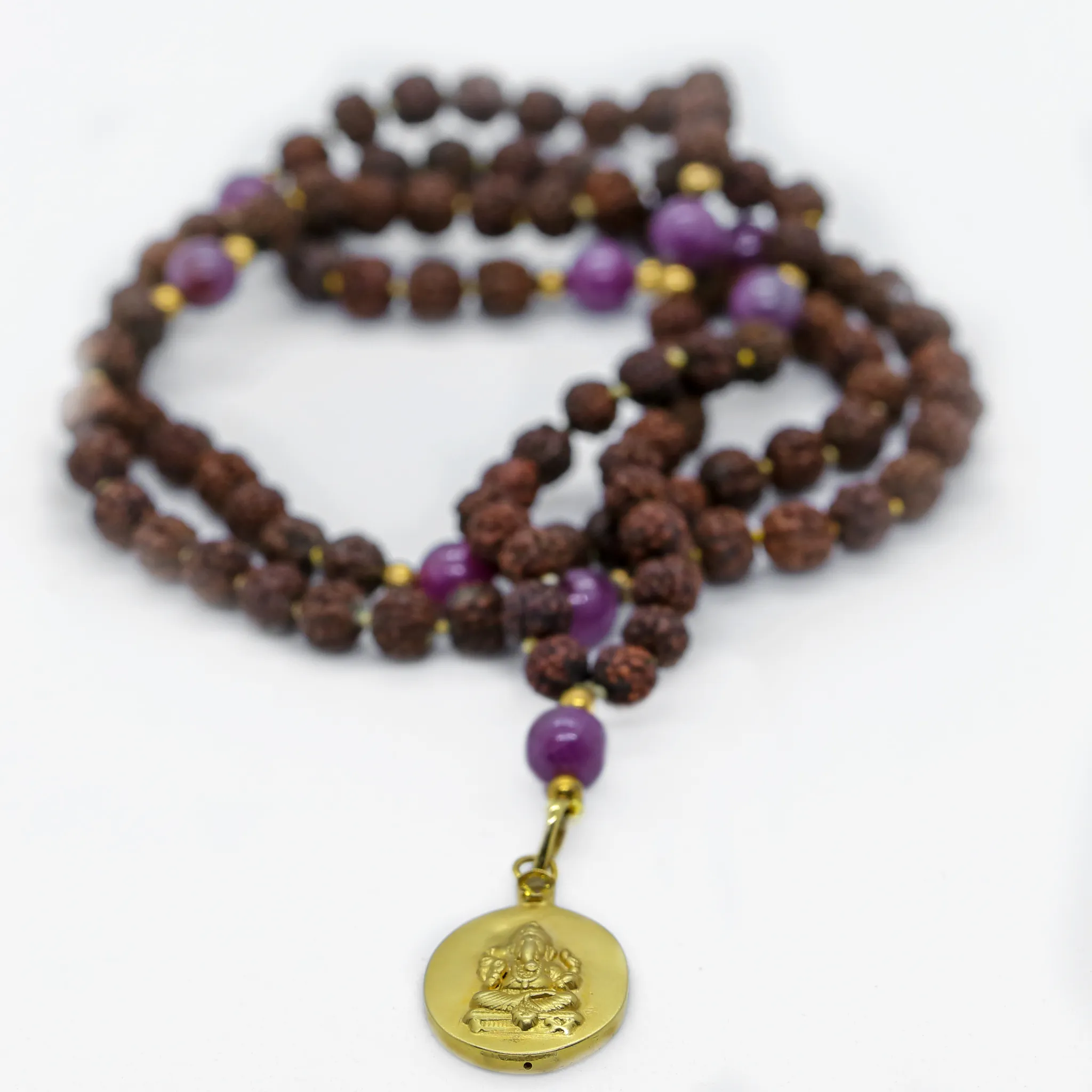 Ganesha Istha Devata Japa Mala with Ruby Counterbeads