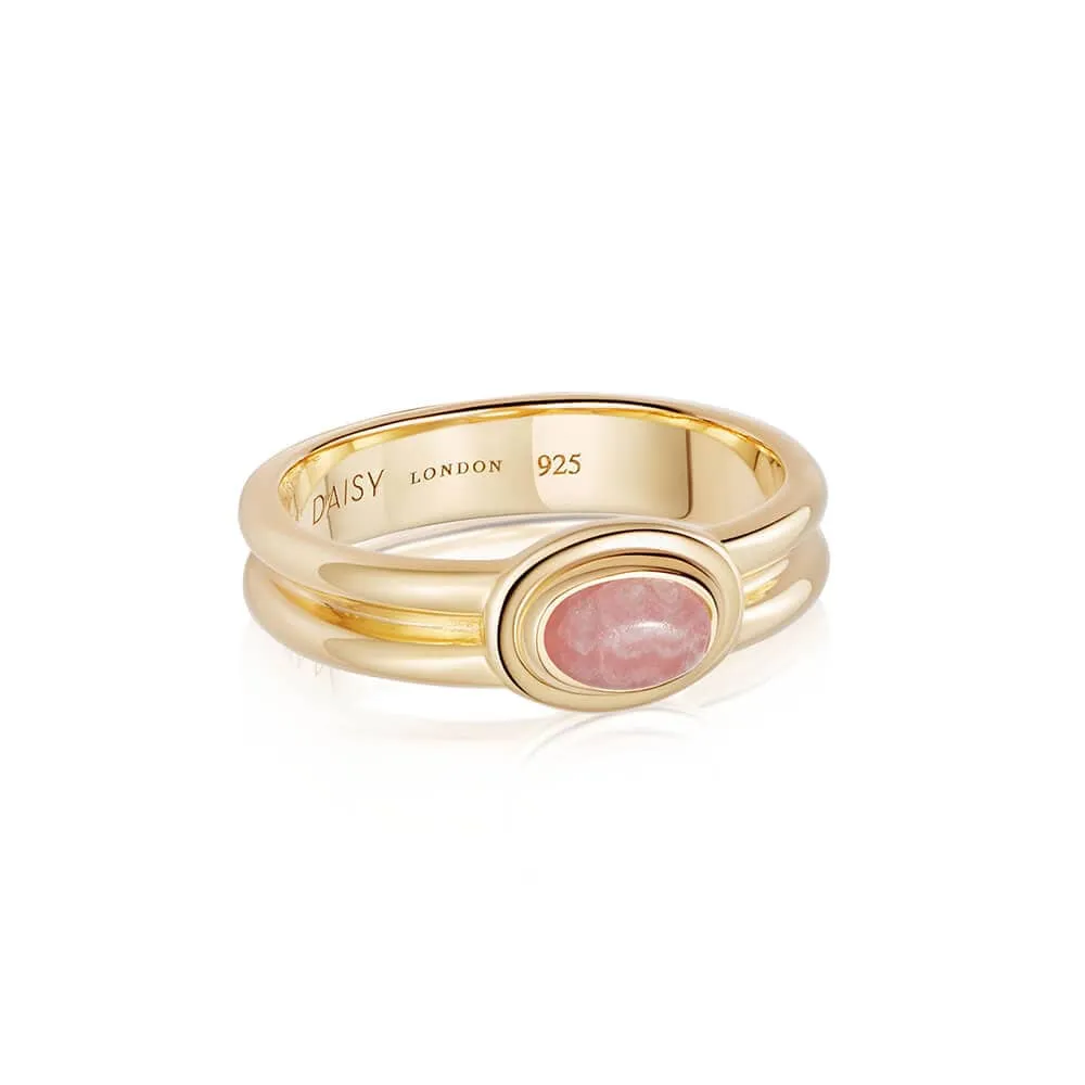 Gemstone Ring 18ct Gold Plate