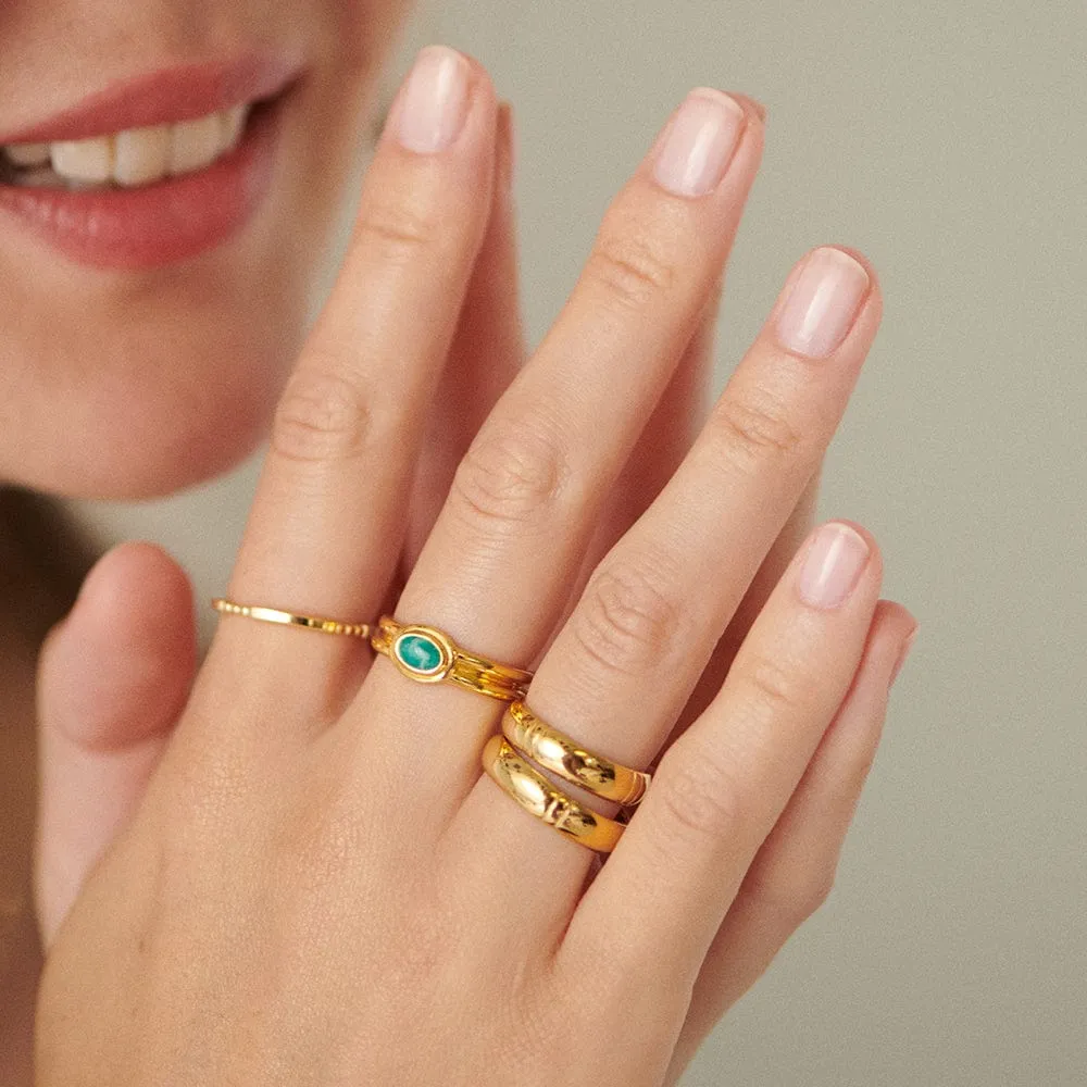 Gemstone Ring 18ct Gold Plate