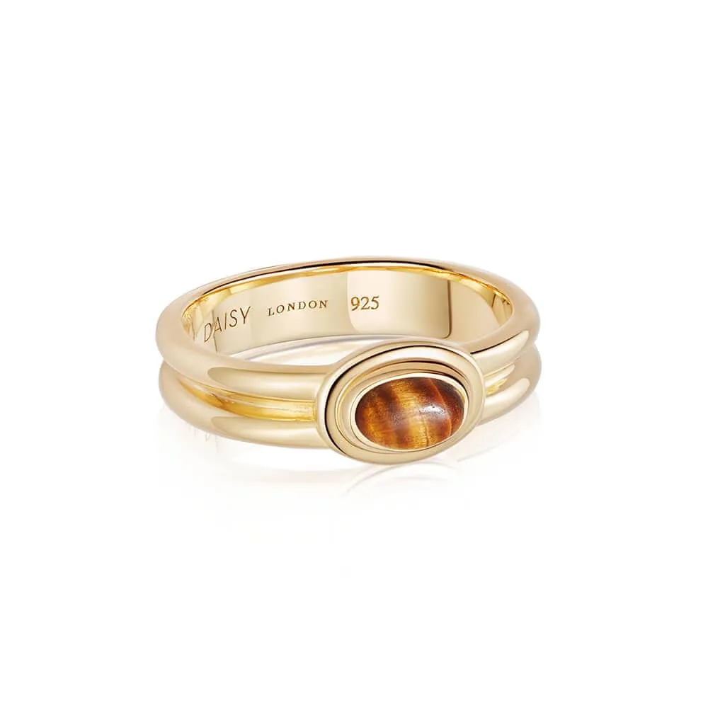 Gemstone Ring 18ct Gold Plate