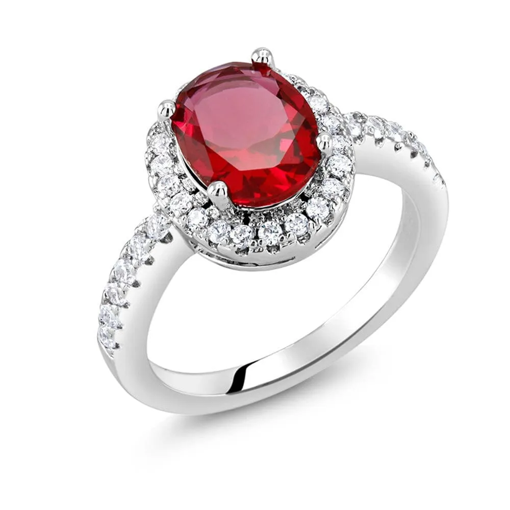 Genuine Ruby Crystal Ladies Ring