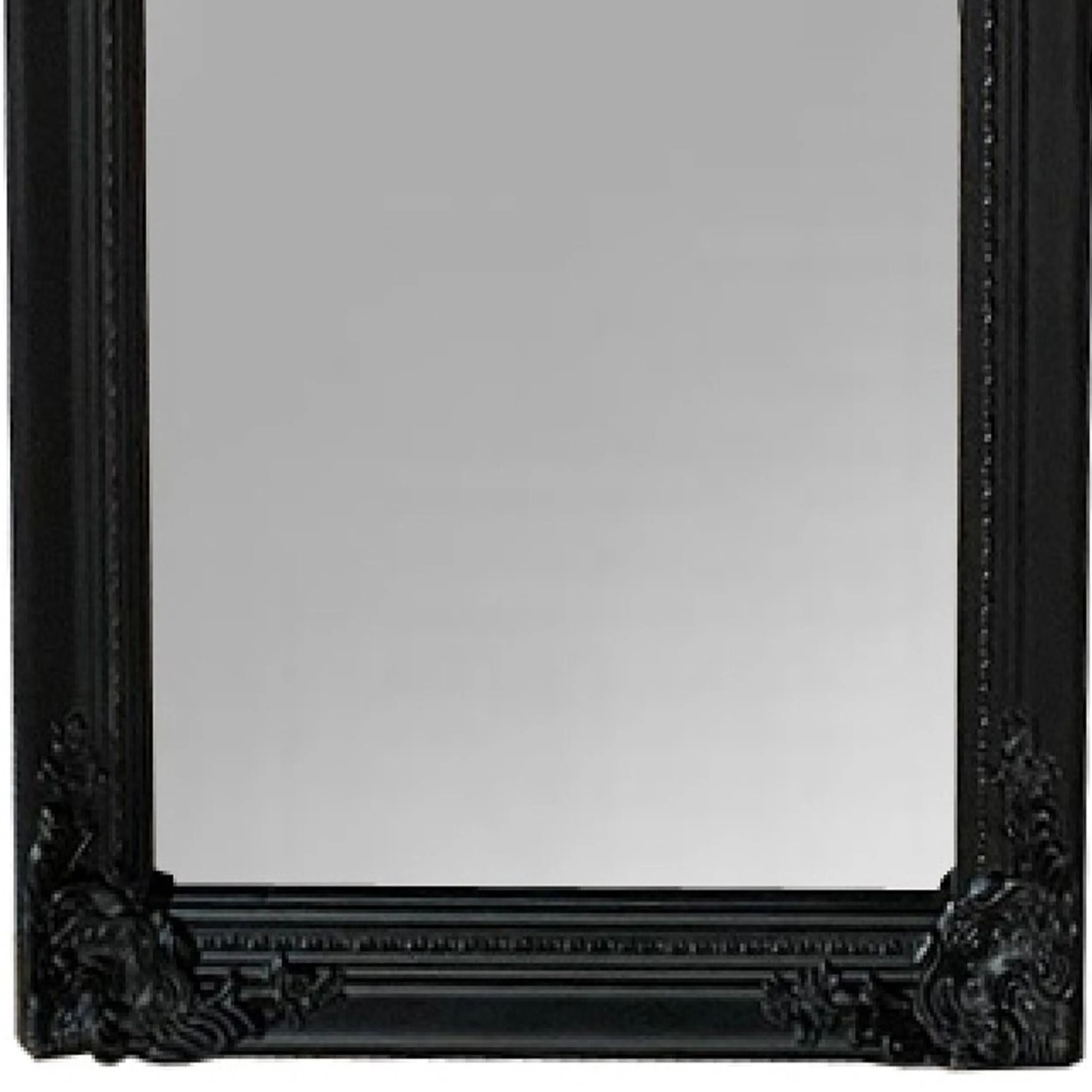 Gisela Full Length Standing Mirror with Decorative Design, Black