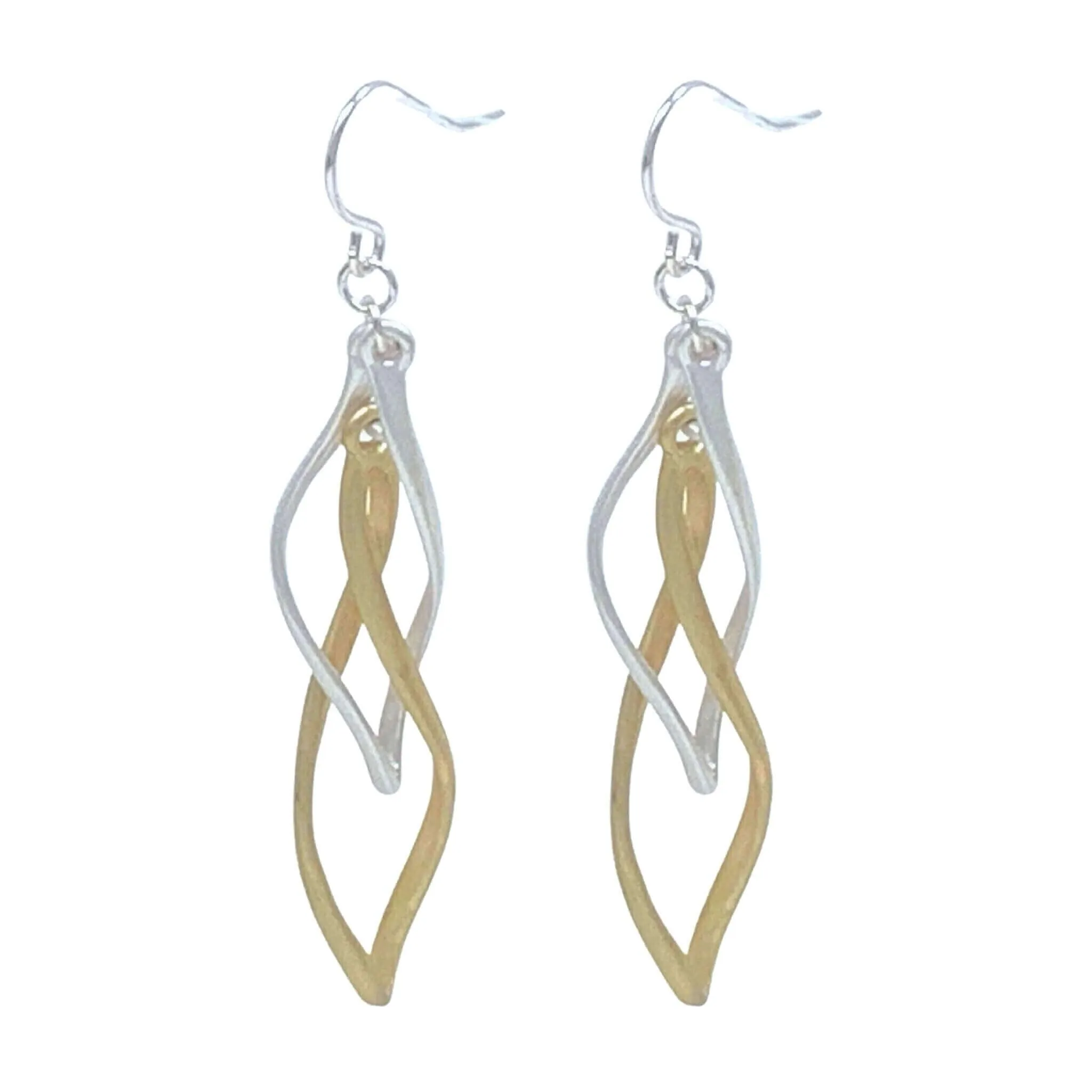 Gold & Silver Twisted Hoop Earrings