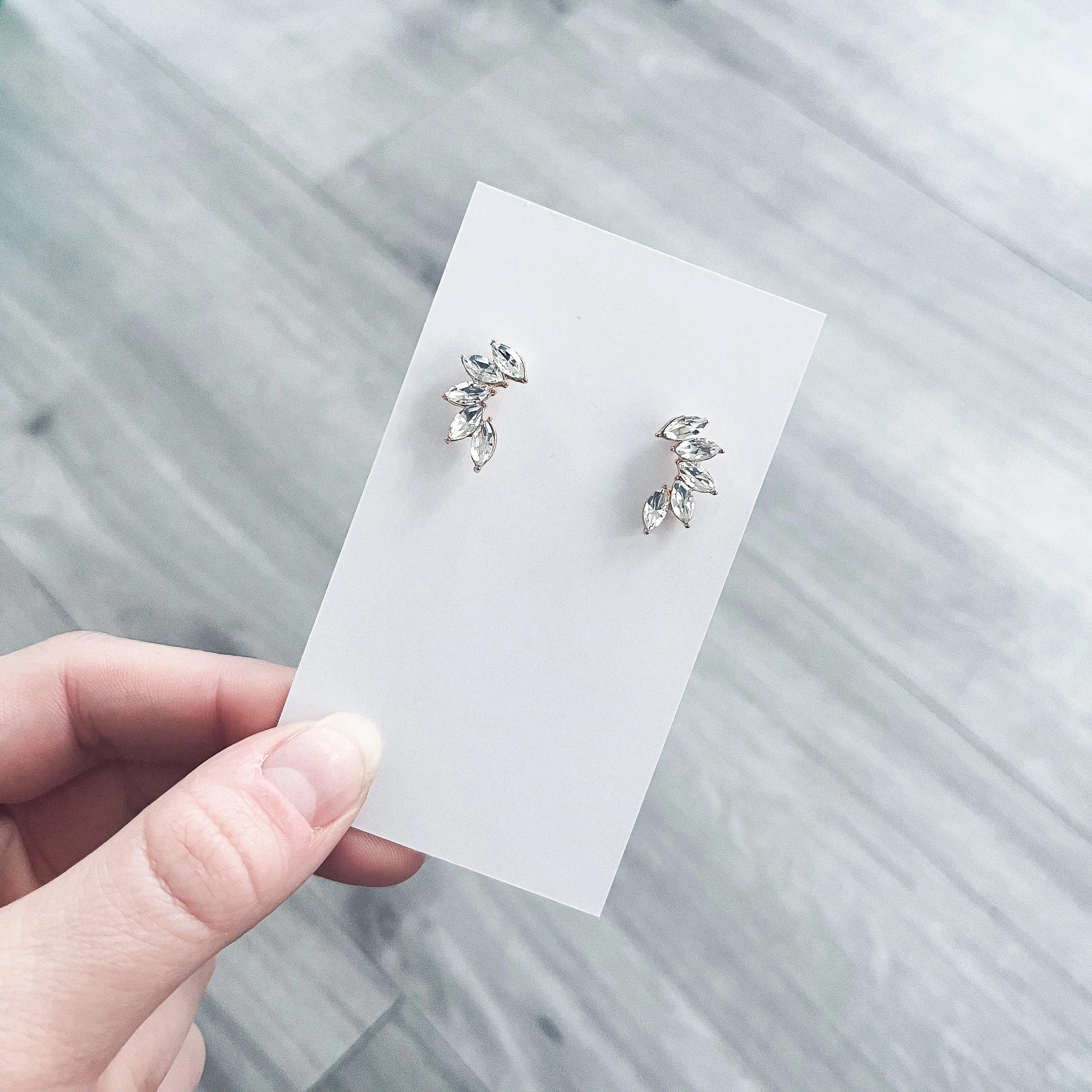 Gold Crystal Marquise Stud Earrings