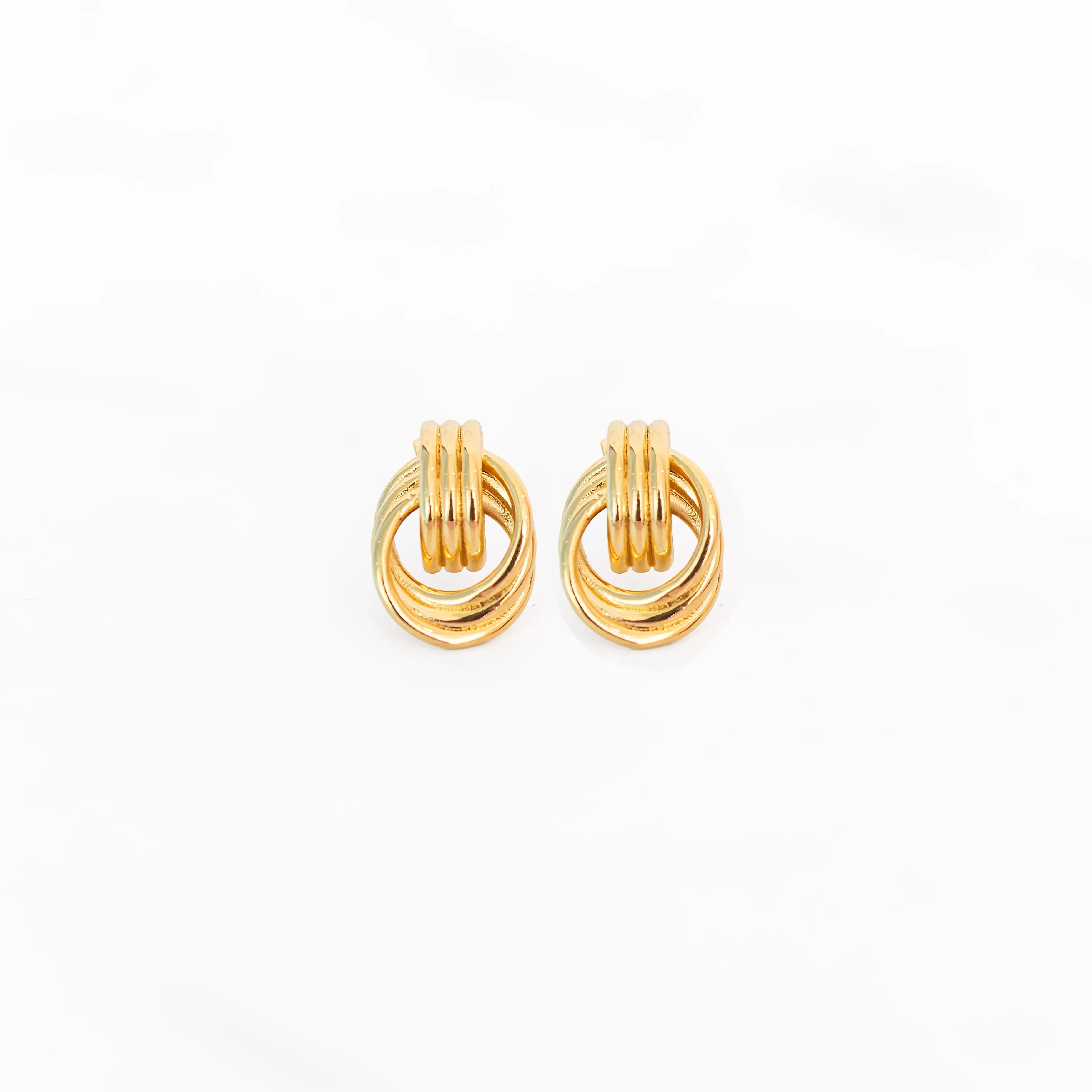 Gold Knot Drop Earrings