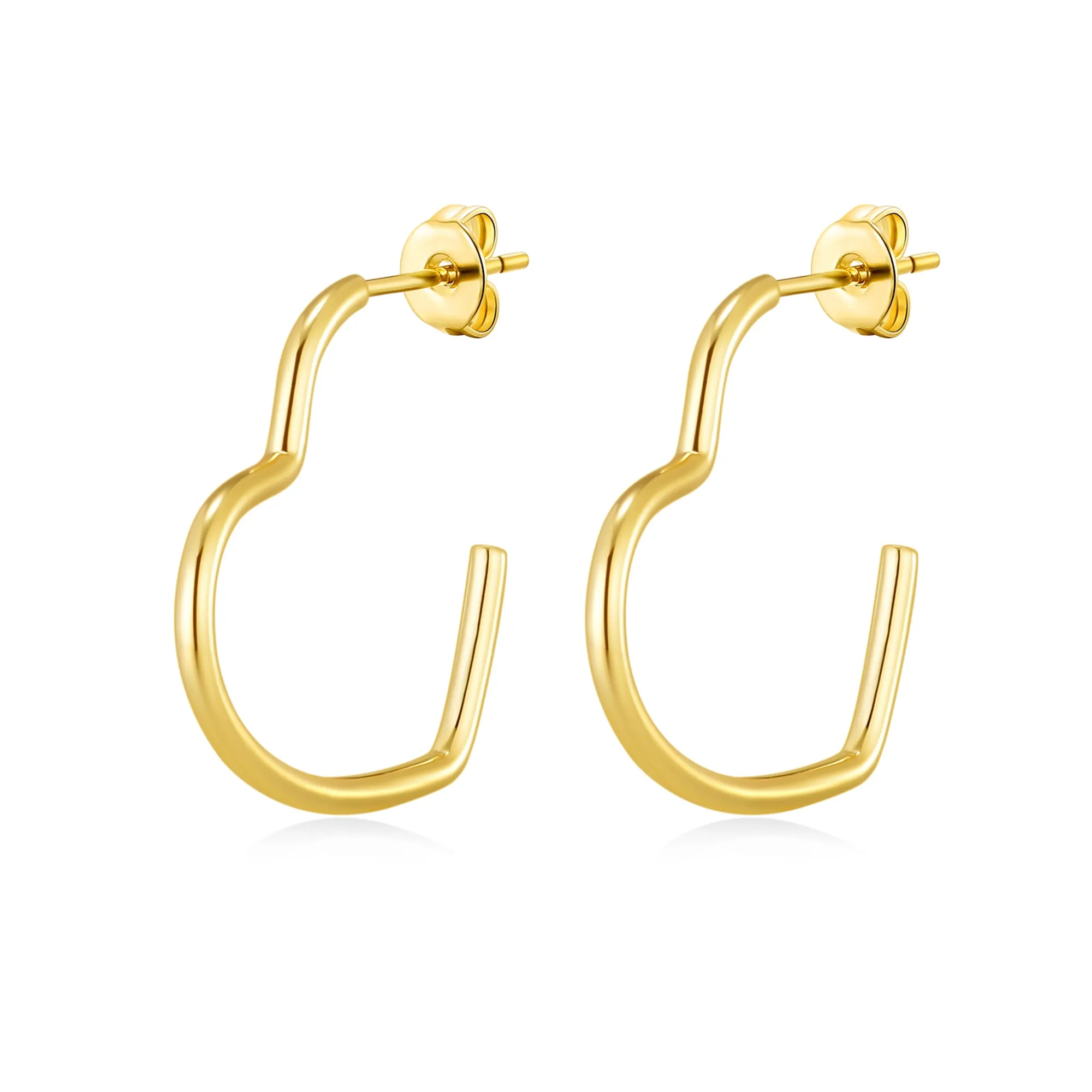 Gold Plated Heart Hoop Earrings