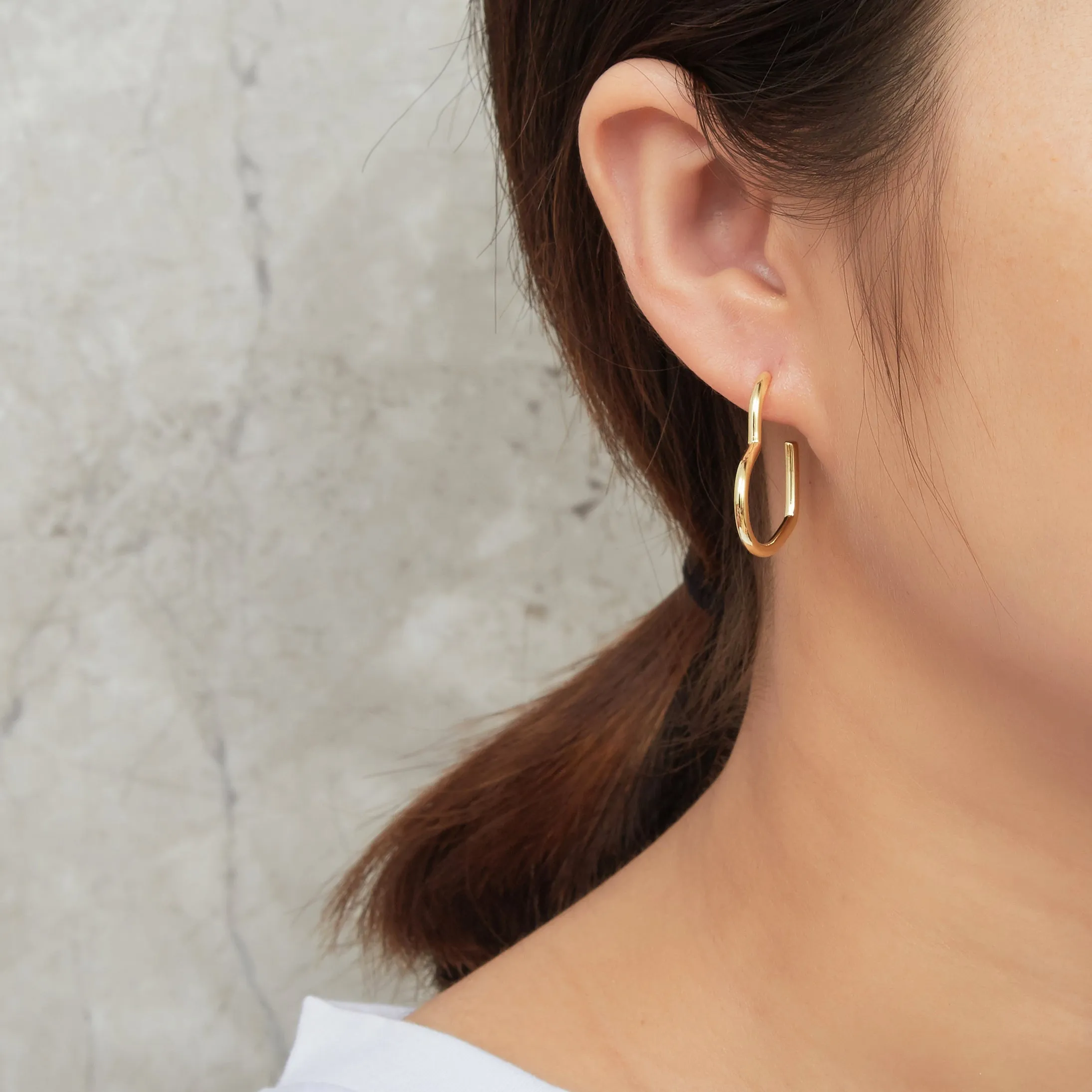 Gold Plated Heart Hoop Earrings