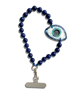 Hand-painted Evil Eye Gemstone Bracelet Phone Chain