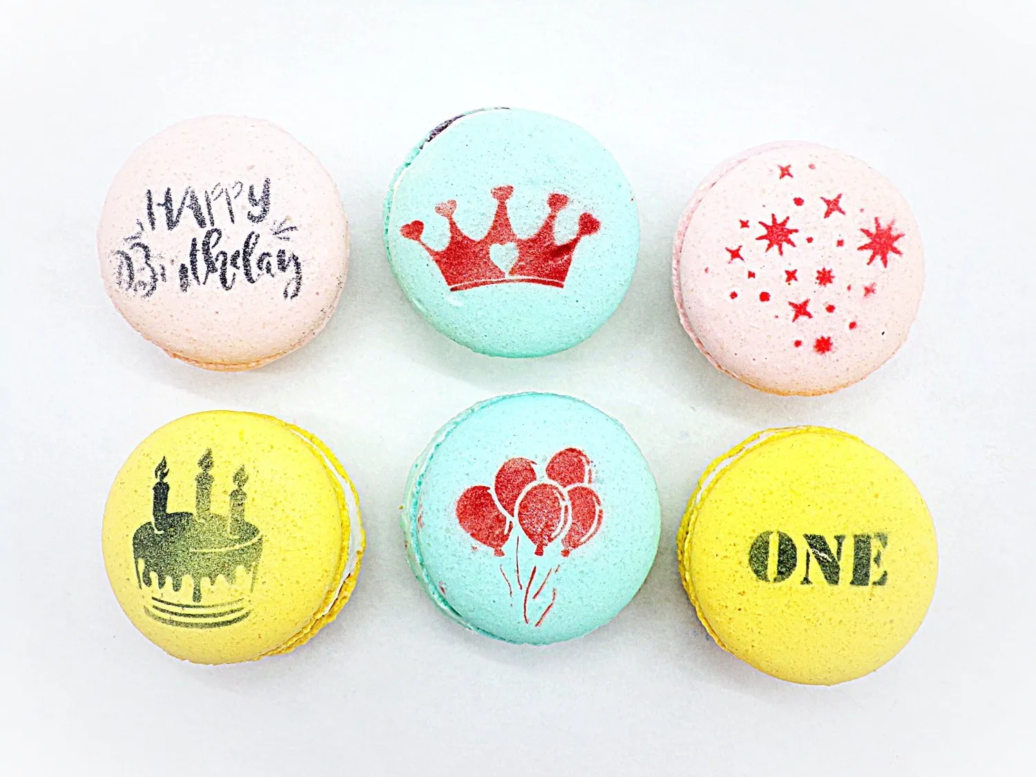 Happy Birthday Princess French Macaron Set | Personalized Macaron | Available in 6, 12 and 24 Pack