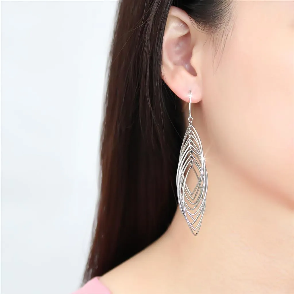 High polished (no plating) Stainless Steel Earrings with No Stone for Women No Stone Stone Color Style TK3500