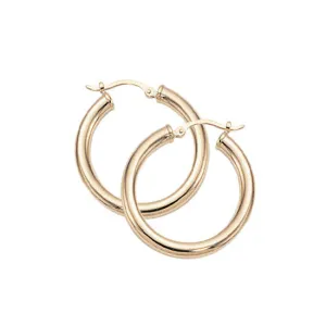 Hoop Earrings, 14Kt - 3 x 25MM