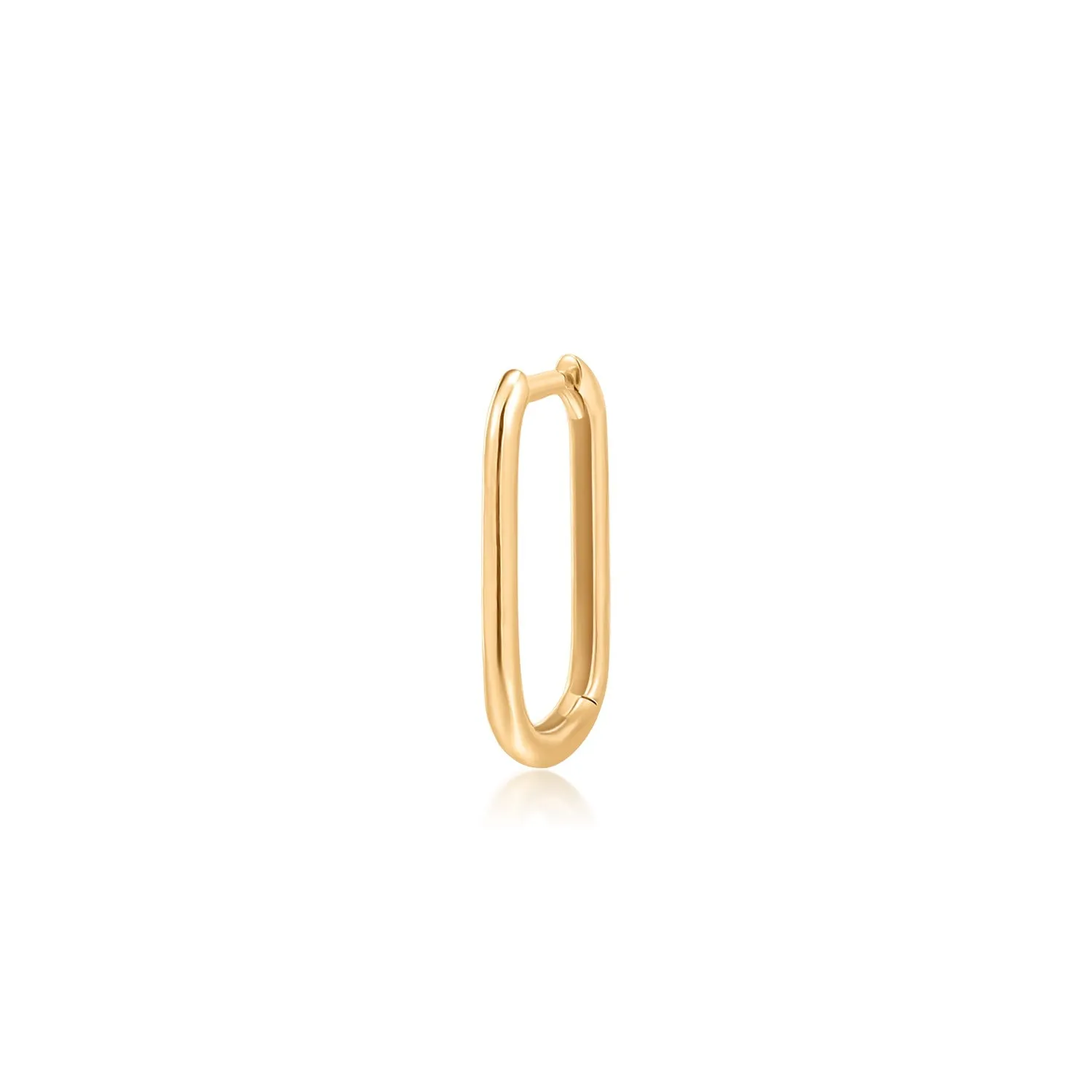 IMOGEN | Single Paper Clip Oblong Huggie Hoop