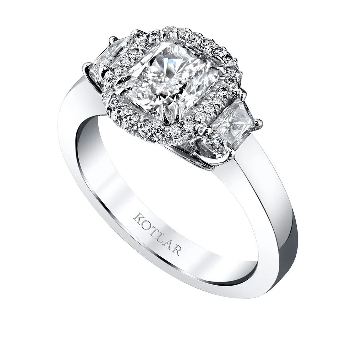 Kotlar Cushion Diamond 3-Stone Engagement Ring