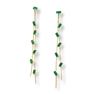 Krista Dainty Baguette Drop Earrings