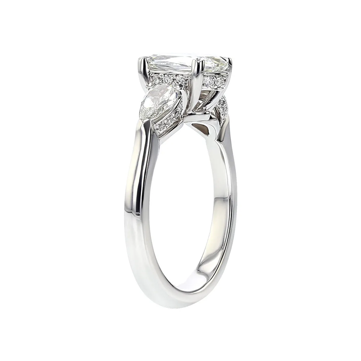 L'Amour Crisscut Oval Diamond 3-Stone Engagement Ring