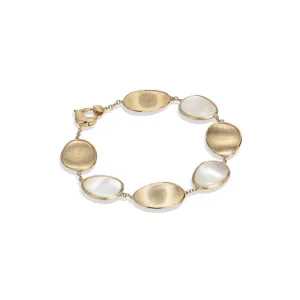 Marco Bicego Lunaria Collection 18K Yellow Gold White Mother of Pearl Bracelet