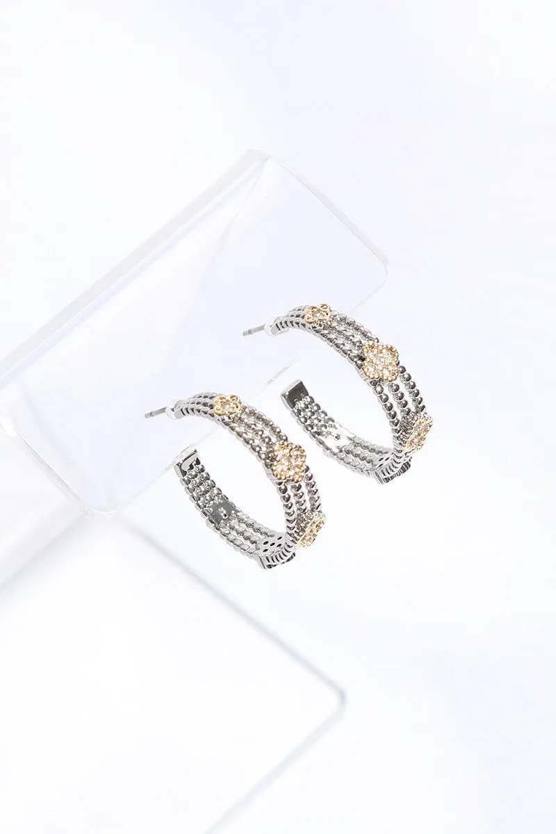 Mini Clover CZ Hoop Earrings