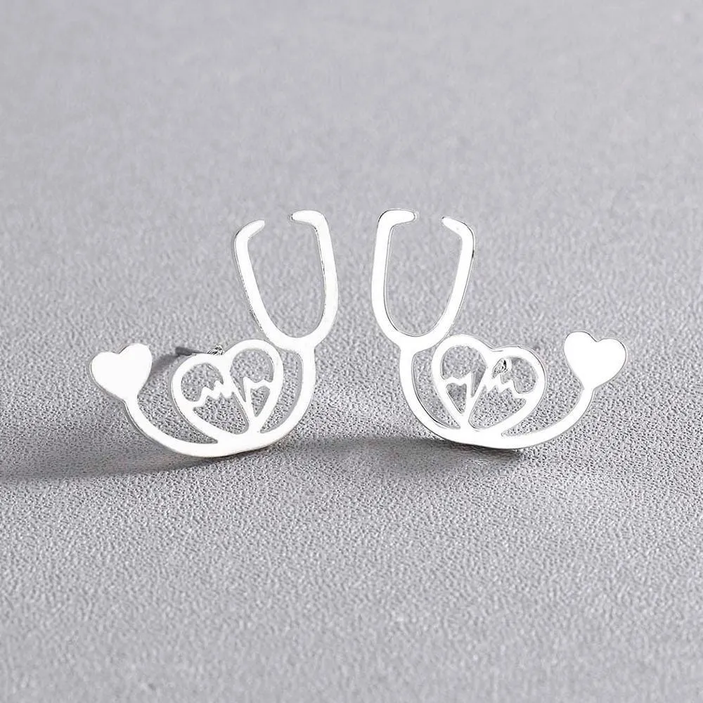 Minimalist Adorable Stethoscope Stud Earrings