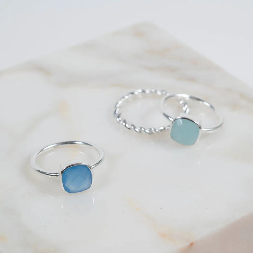 Mondello Blue Chalcedony Sterling Silver Ring