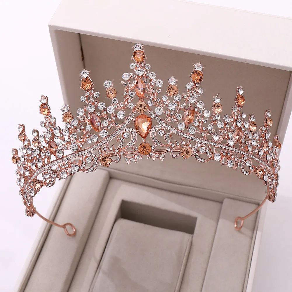 New style wedding crown tiara for the bride, European and American luxury rhinestone wedding