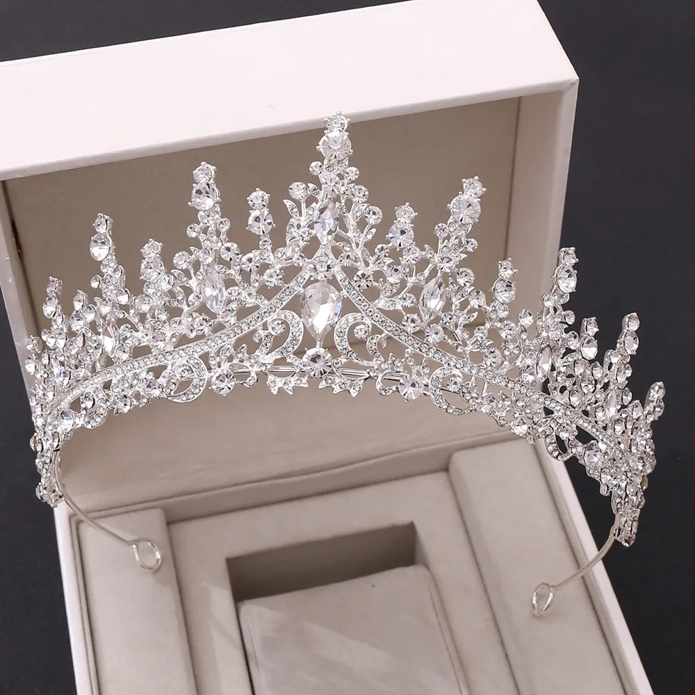 New style wedding crown tiara for the bride, European and American luxury rhinestone wedding