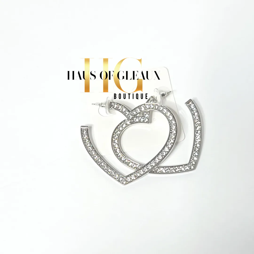 Open Your Heart Crystal Hoop Earrings