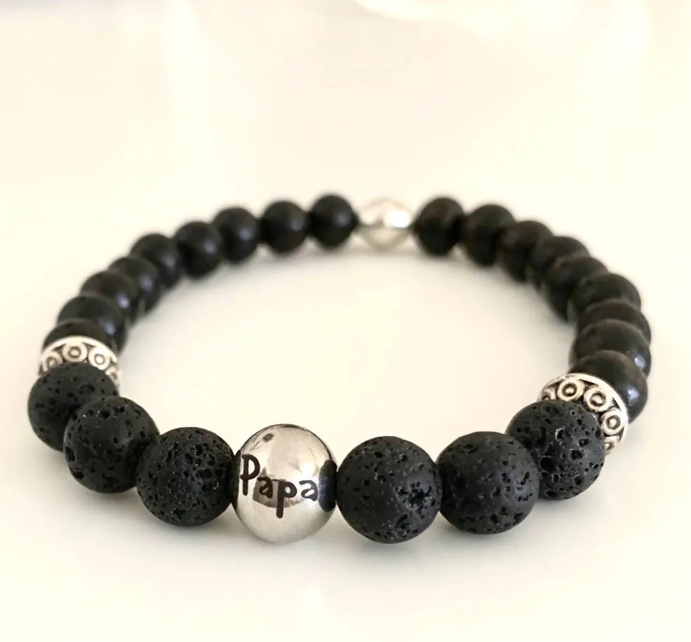 Papa lava bead bracelet