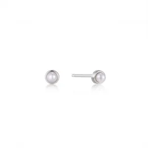 Pearl Cabochon Stud Earrings E043-01H