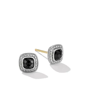 Petite Albion Stud Earrings with Black Onyx and Pave Diamonds