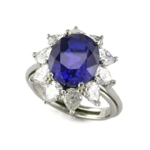 Platinum Sapphire Diamond Ring