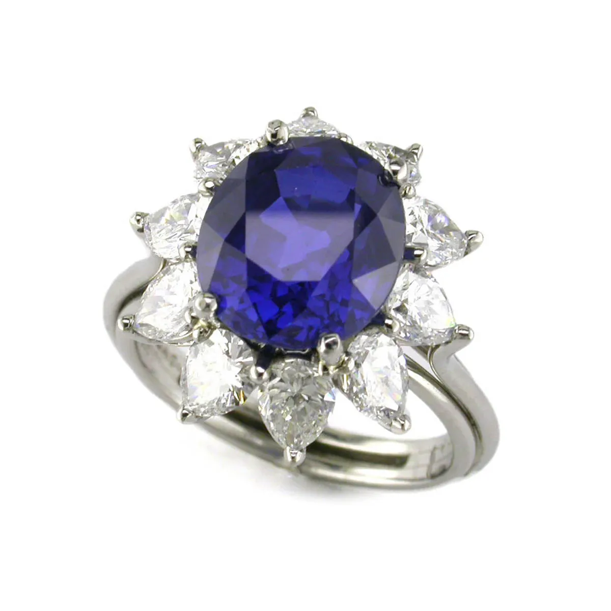 Platinum Sapphire Diamond Ring