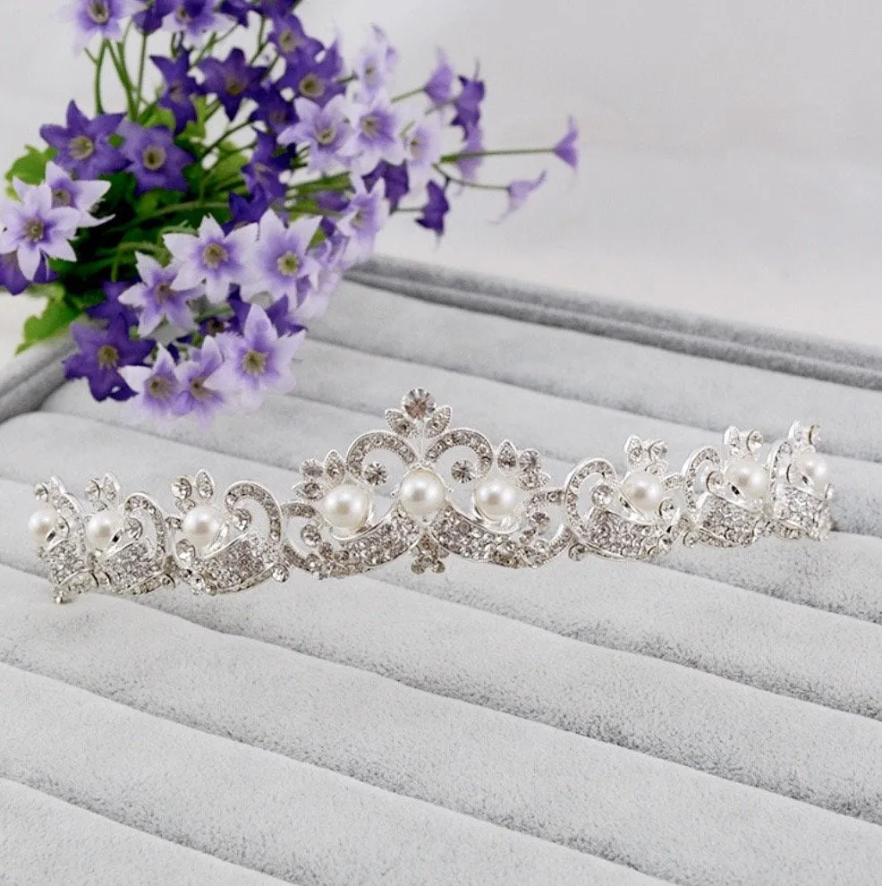 "Jolene" - Wedding Pearl and Rhinestone Tiara