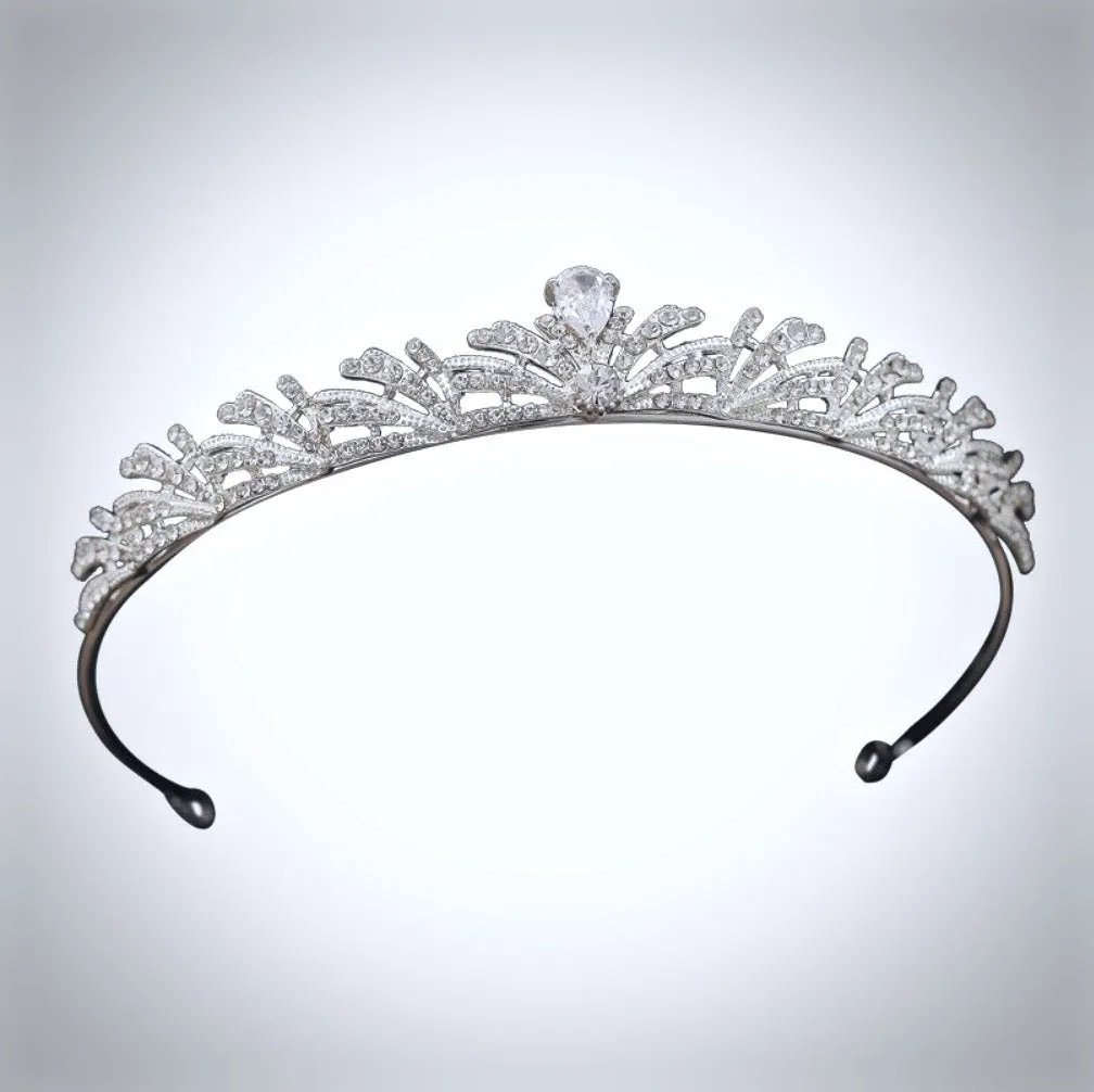 "Juliette" - Silver Cubic Zirconia Bridal Tiara