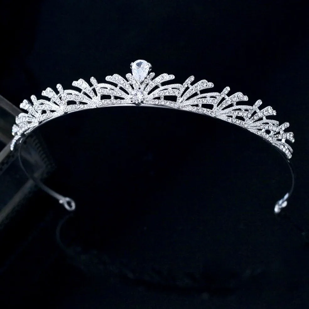 "Juliette" - Silver Cubic Zirconia Bridal Tiara