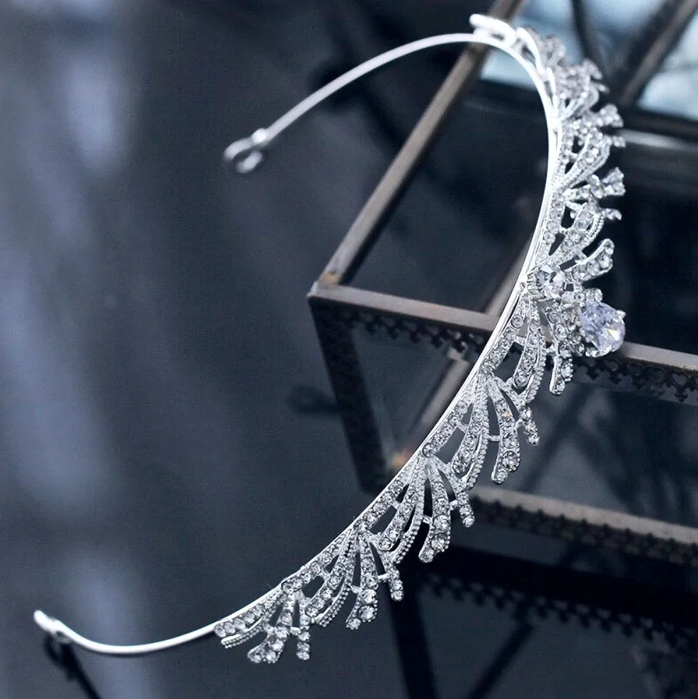 "Juliette" - Silver Cubic Zirconia Bridal Tiara