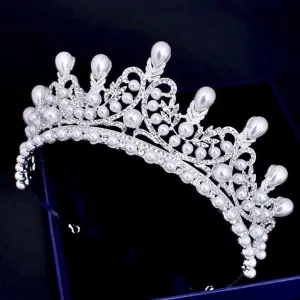 "Maddison" - Pearl Bridal Tiara - Available in Silver and Gold